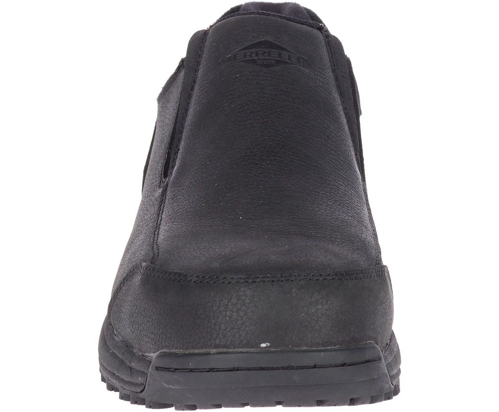 Merrell Slip Ons Black - Sutton Moc Steel Toe - Mens 75LZGDFON